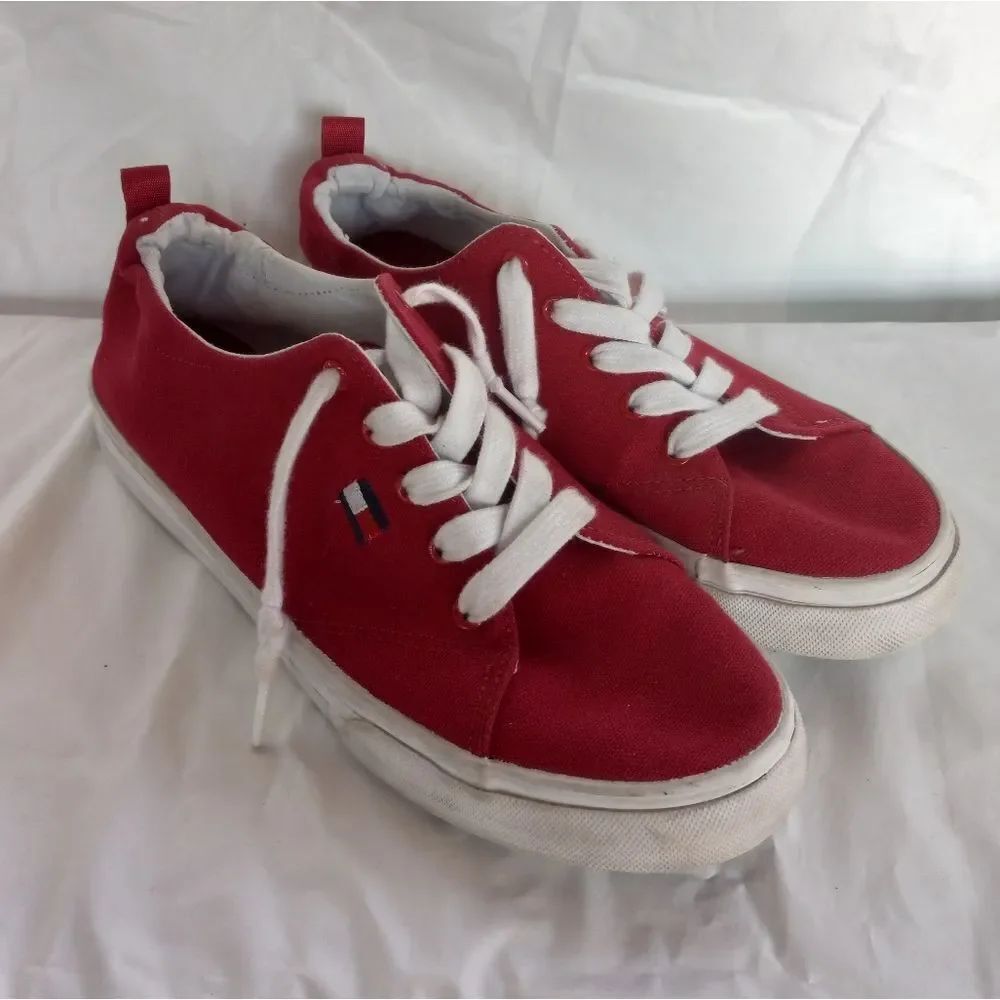 Tommy Hilfiger Sexy Red Fabric Activity Shoe. Size 8
